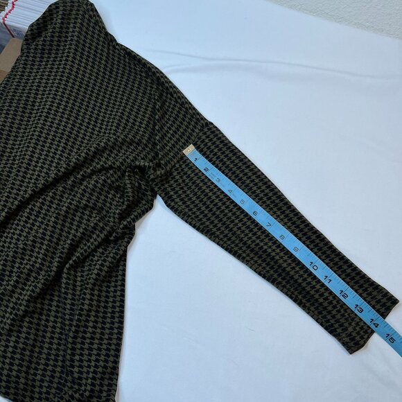 bryn Walker Dimitri Nocola Houndstooth Tunic Top Olive Green Black Large - Picture 6 of 12